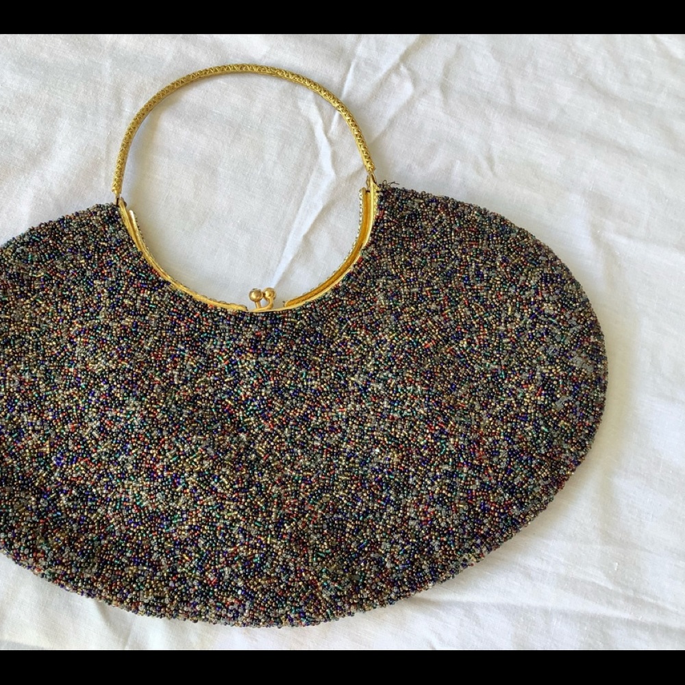 Vintage Beaded Evening bag with rhinestones